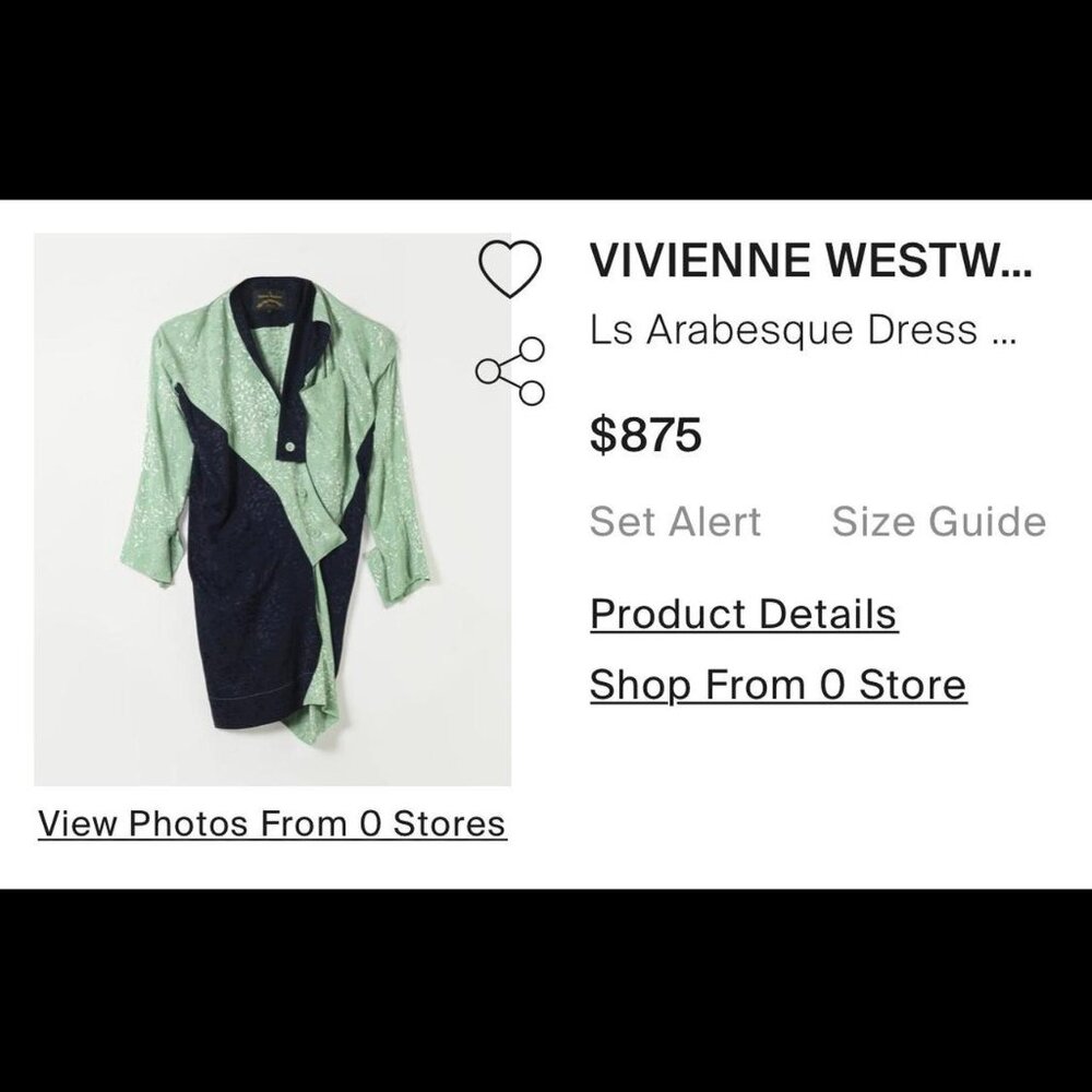 NEW WITH TAGS Vivienne Westwood LS Arabesque Dress.